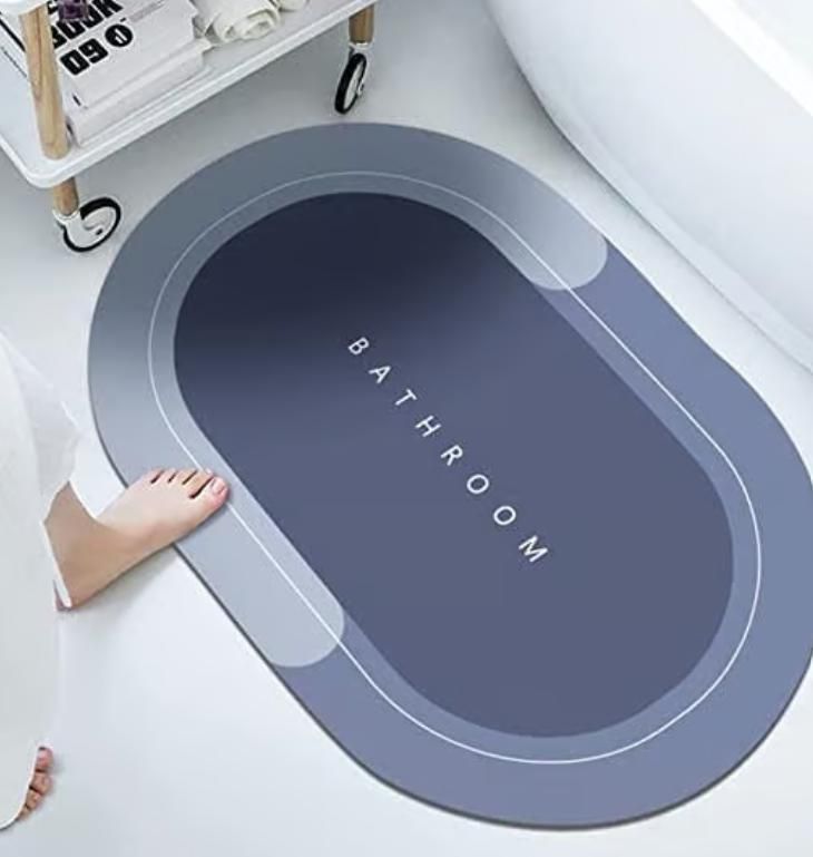 Water Absorbing Anti Slip Floor Mat, Bath Mat | Cushion Mat Super Absorbent Soft Carpet, Quick Dry Dirt Barrier For Bathroom Home, Office (40X60Cm, Assorted Color any 2)
